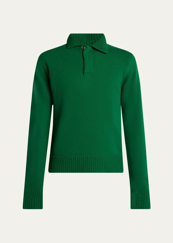 Men's Wool Knit Polo