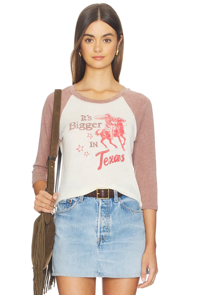 It's Bigger in Texas Burnout Raglan Tee