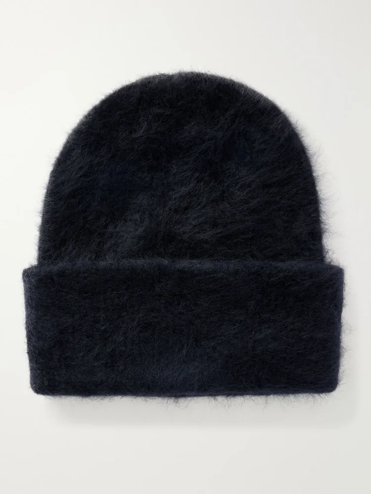 Brushed Ribbed Cashmere Beanie