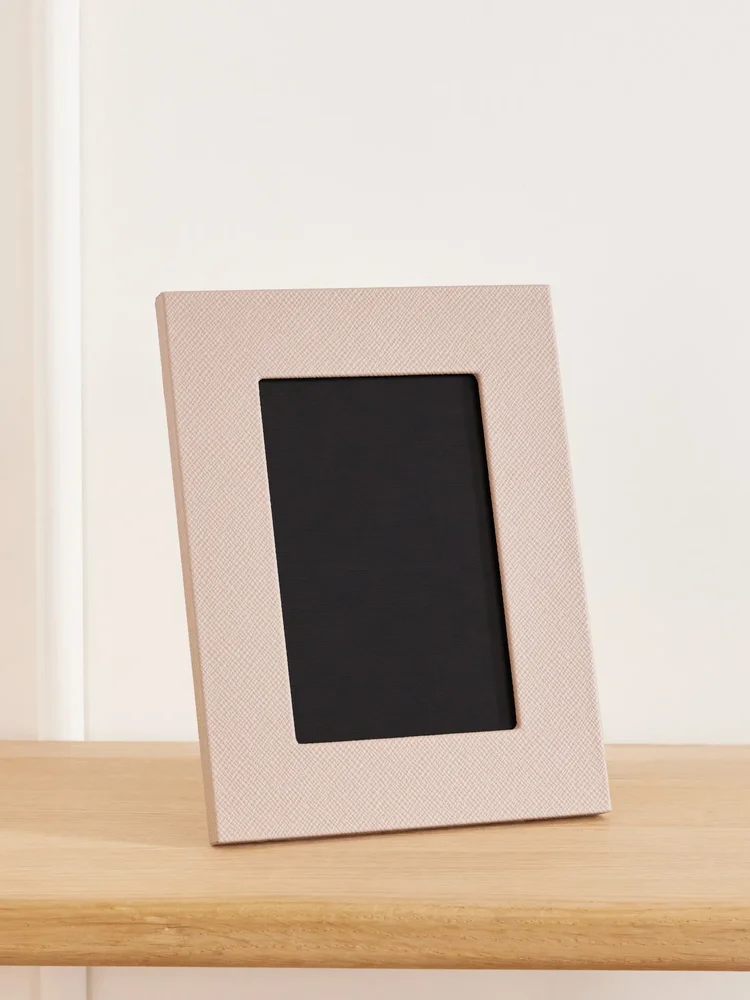 Panama textured-leather picture frame
