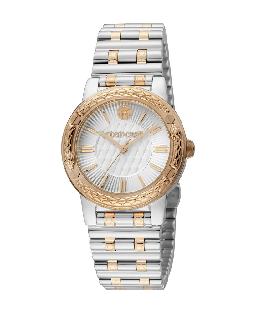 NEW Women Snake Core Quartz Two Tone Stainless Steel Bracelet Watch