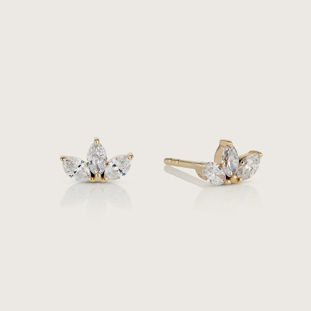 Trio Petal Diamond Stud