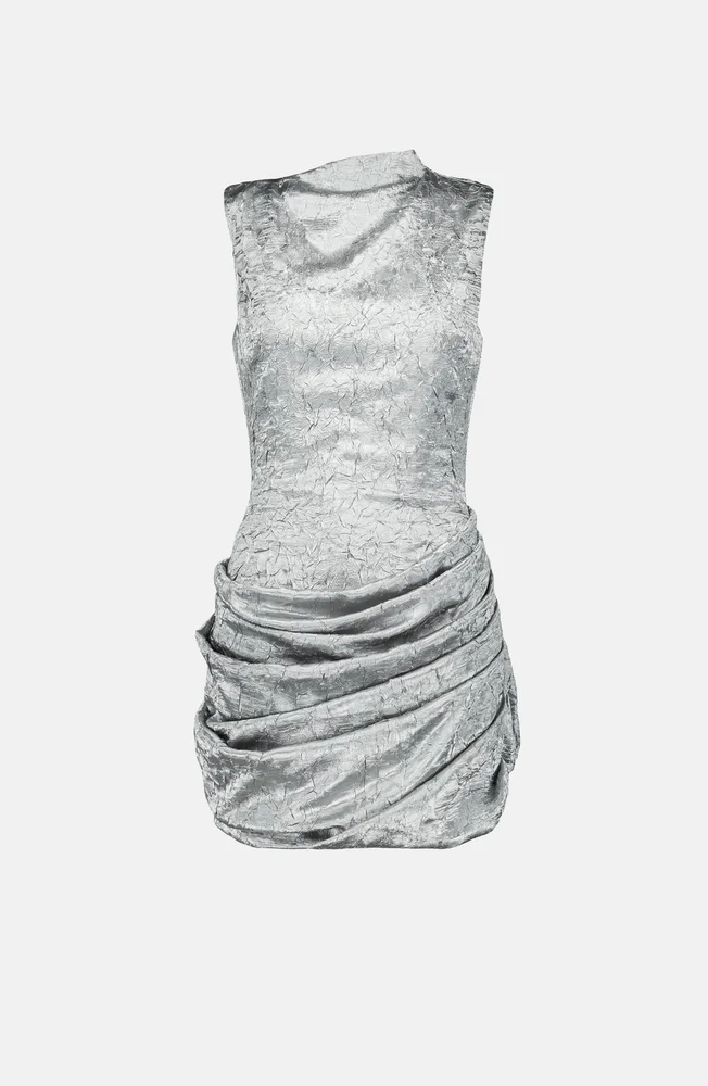 Tulip Crinkled Satin Dress
