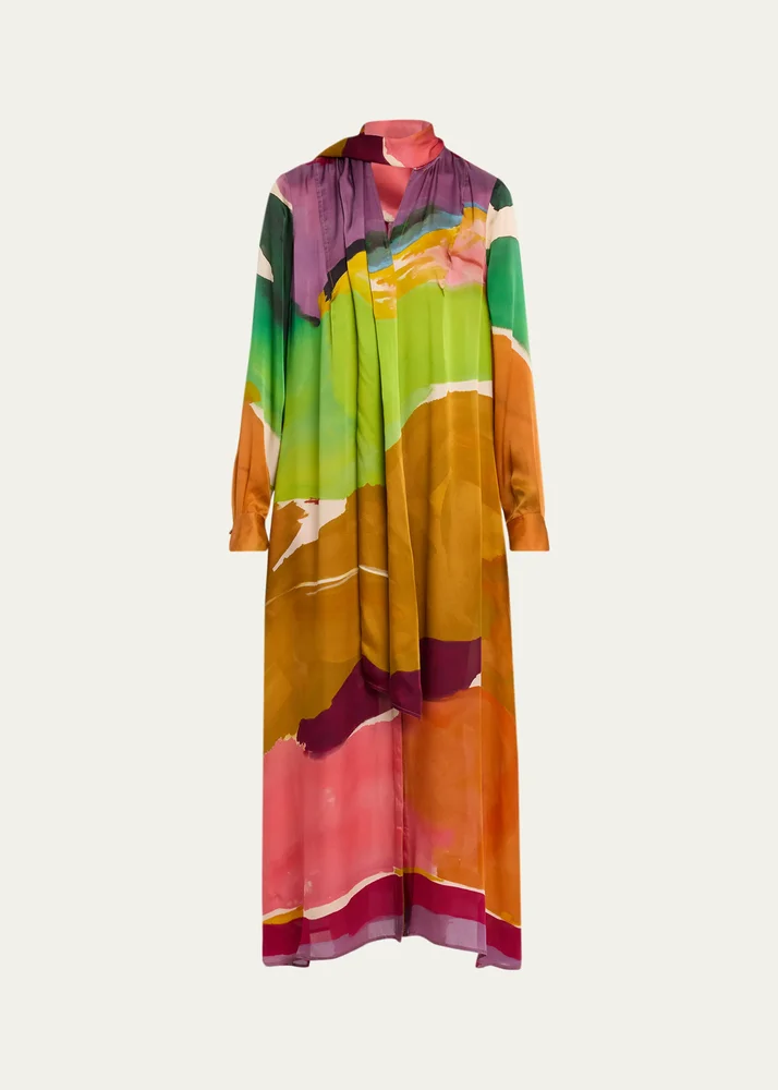 x Helen Frankenthaler Critique Silk Scarf Dress