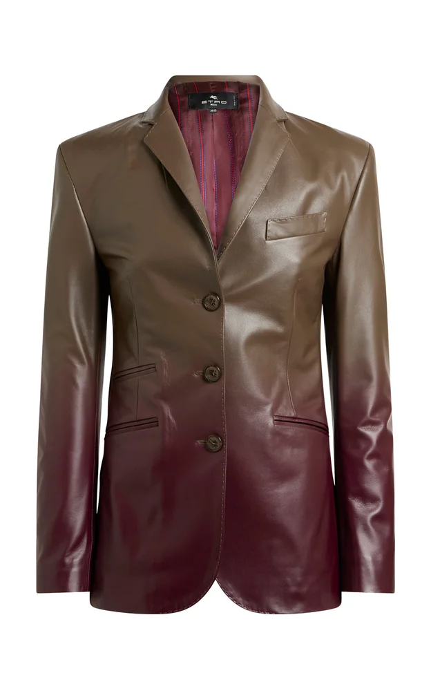 Ombré Leather Blazer
