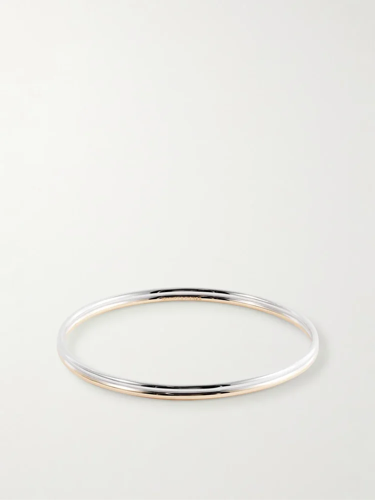 Thread gold and silver-tone bangle