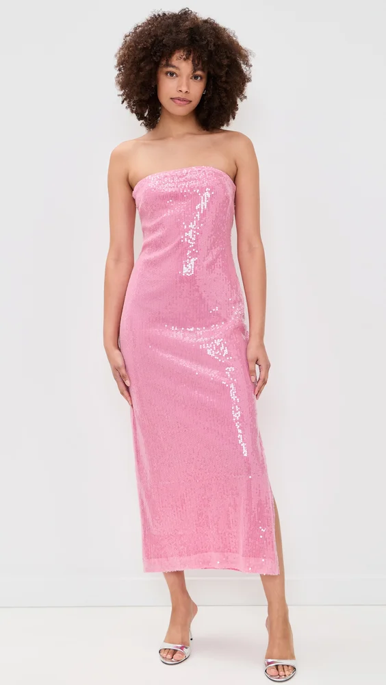 Strapless Sequins Maxi Dress