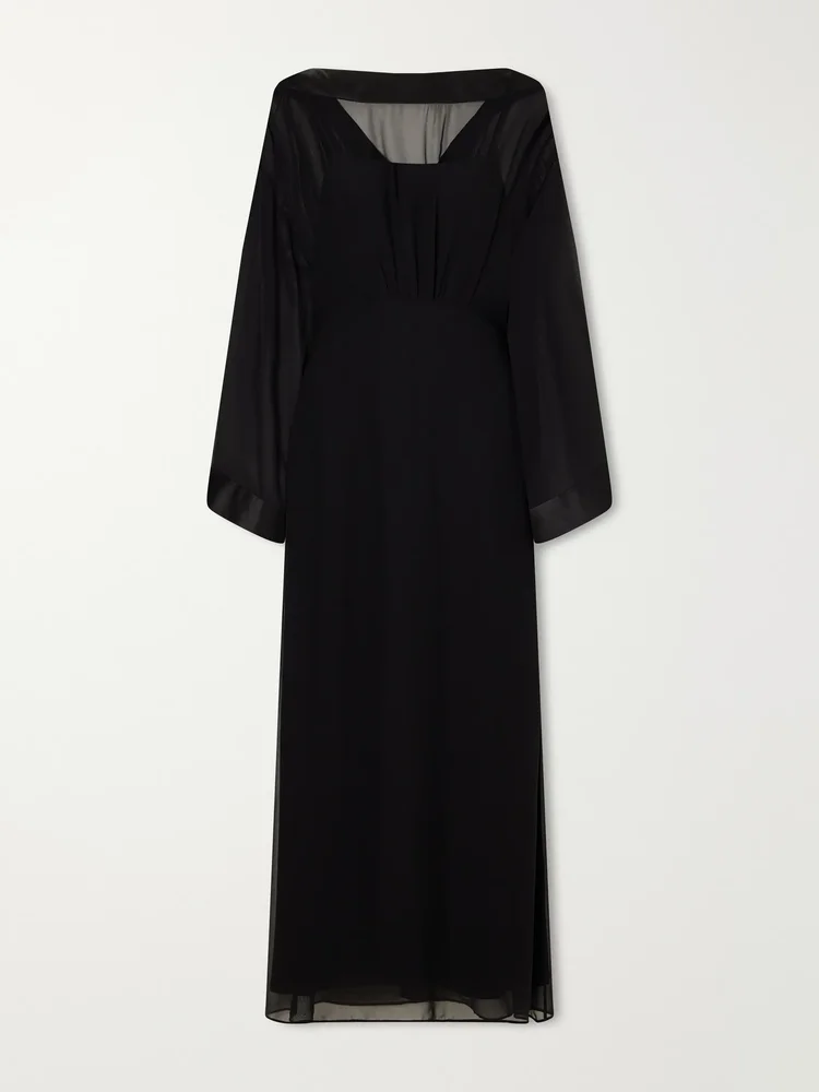 Yuki layered organza and silk maxi dress