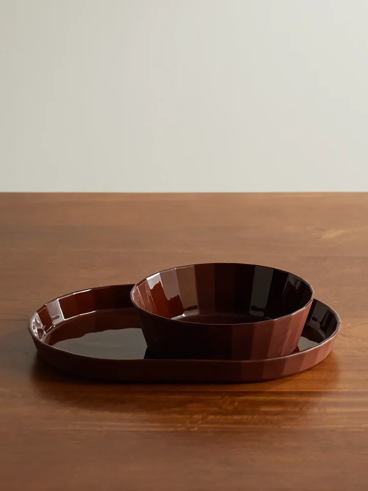 x Studio Word Fade Porcelain Serving Bowl and Platter Set