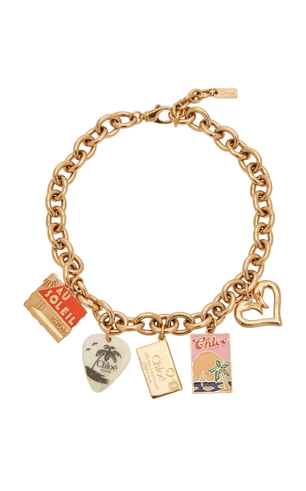 Gold-Tone Chunky Charm Necklace