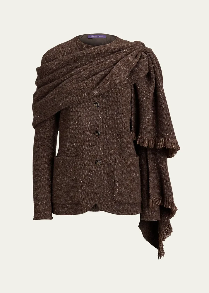 Alira Wool-Blend Donegal Tweed Jacket