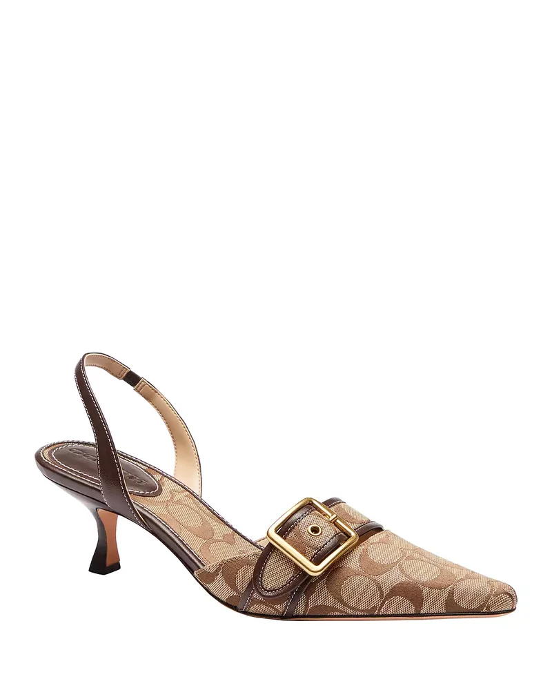Women's Margot Signature Sateen Jacquard Slingback Pumps