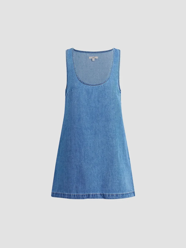 The Scoop Neck Denim Minidress