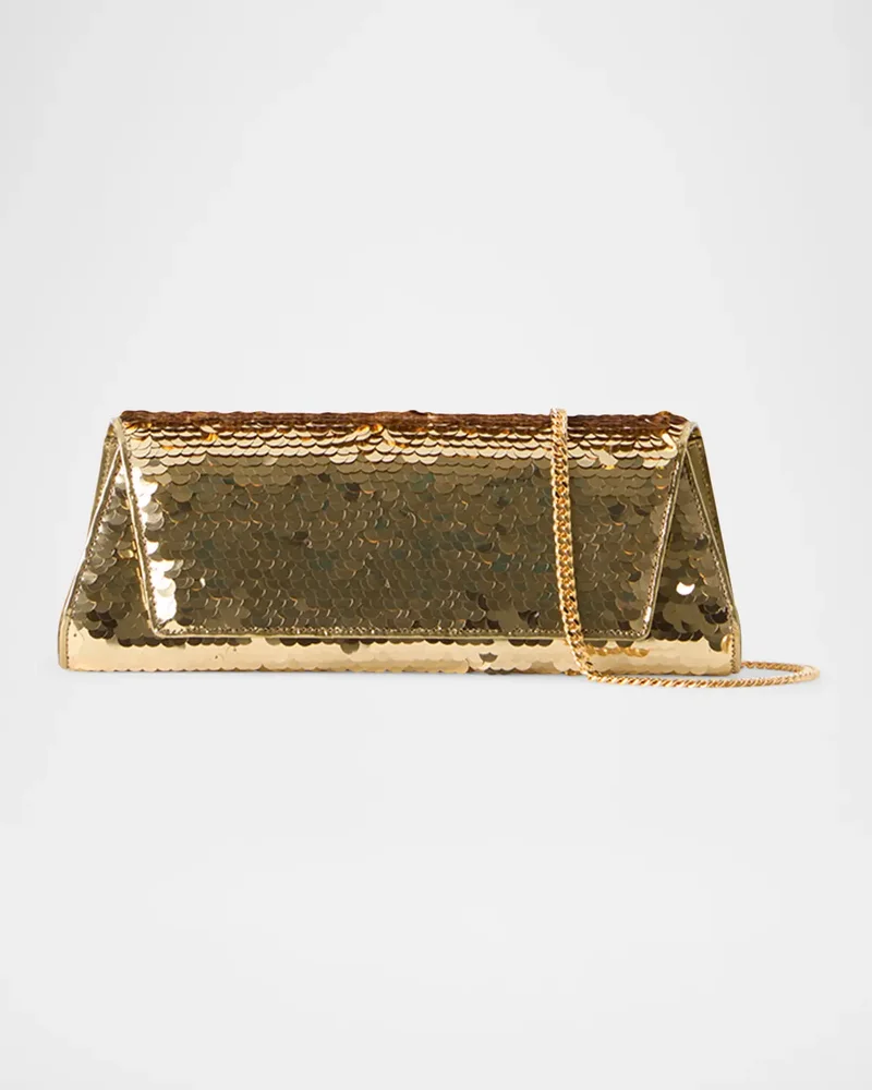 Anouk Small Sequin-Embellished Satin Convertible Clutch