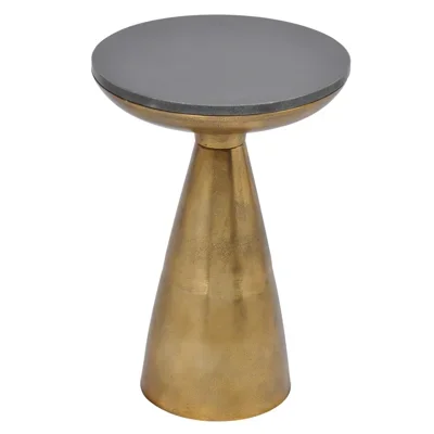 Gravesend Marble Top and Drum Base End Table