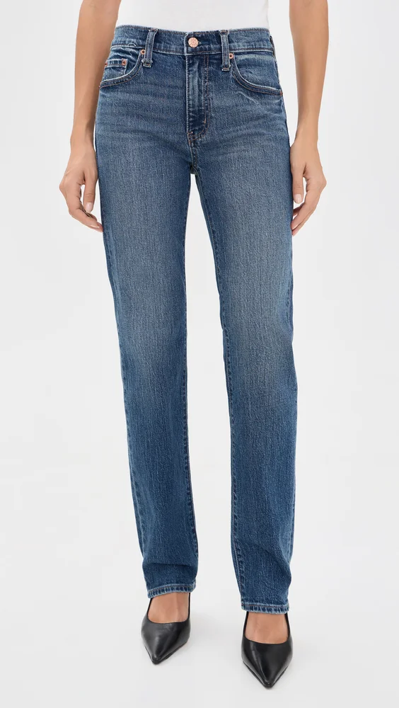 Rebel Mid Rise Slim Straight Jeans