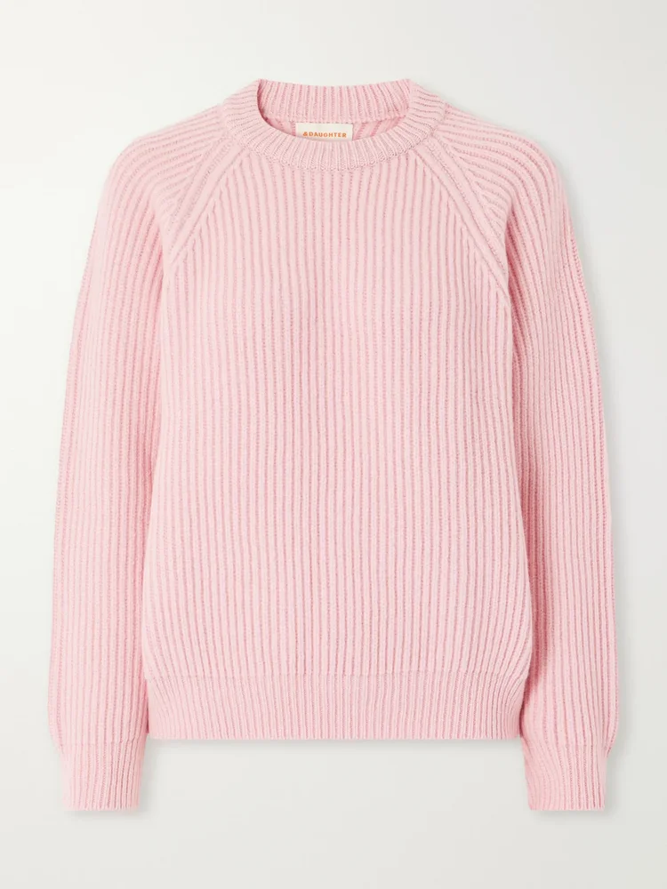 Ribbed mélange wool sweater