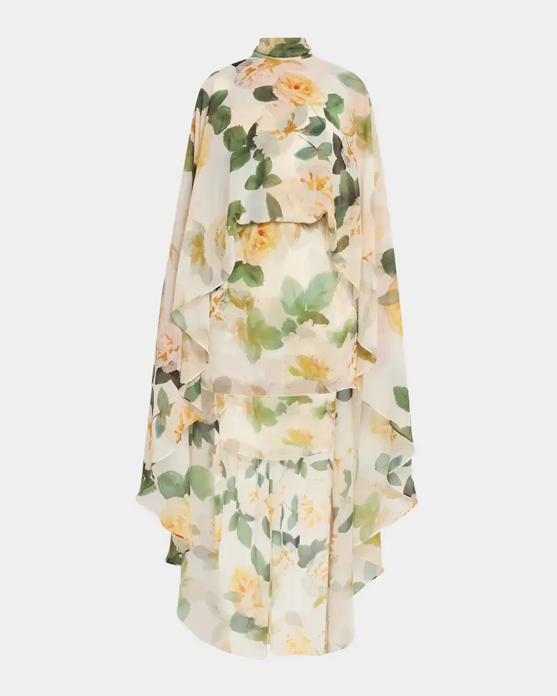 Fiona Draped Floral-Print Mini Dress