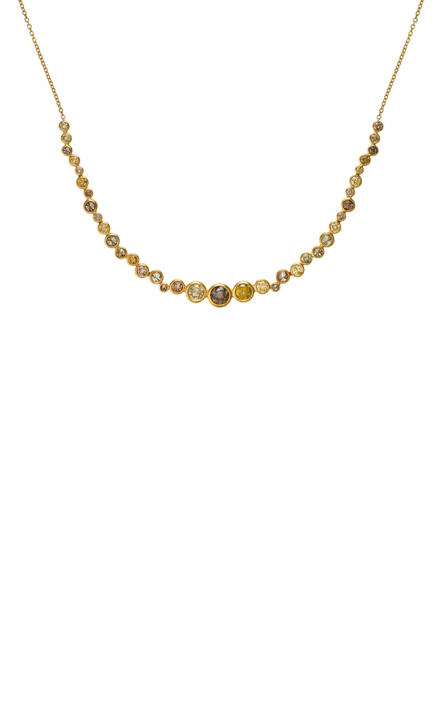 Fancy Color Diamond Bezel Necklace
