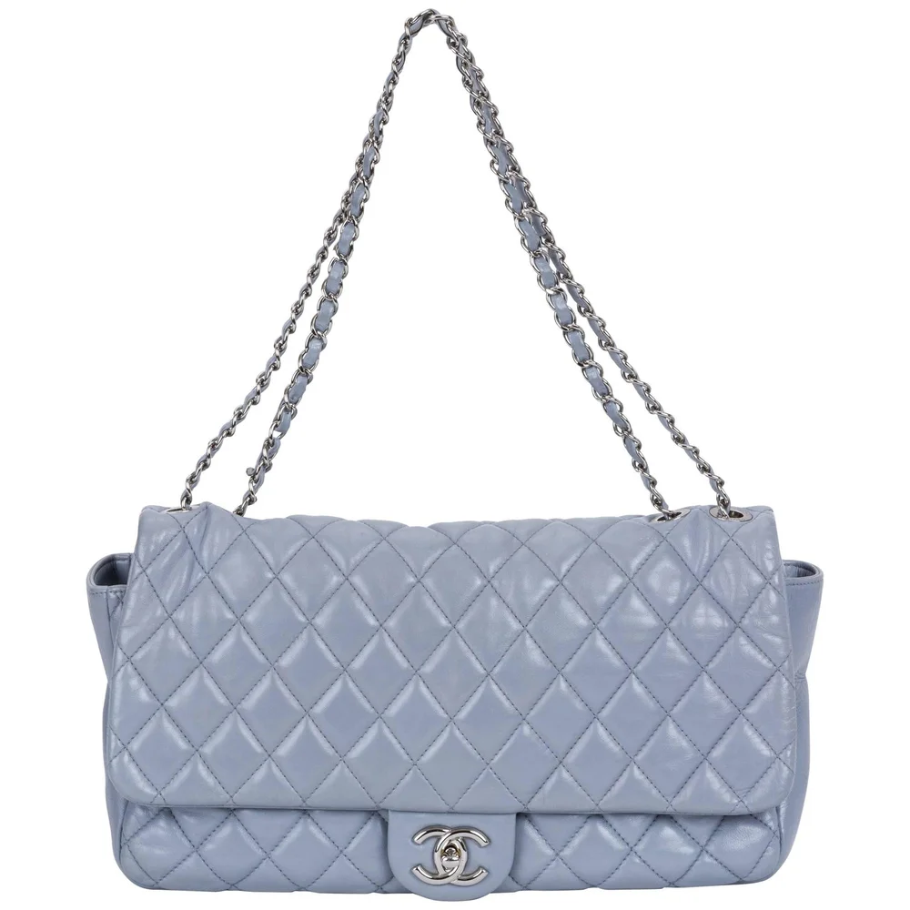 Pre-Owned Limited Edition Maxi Grey Rain Jacket Flap Bag