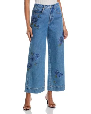 Cinq À Sept Heatset Roses Mid Rise Betsy Jeans in Horizon Multi