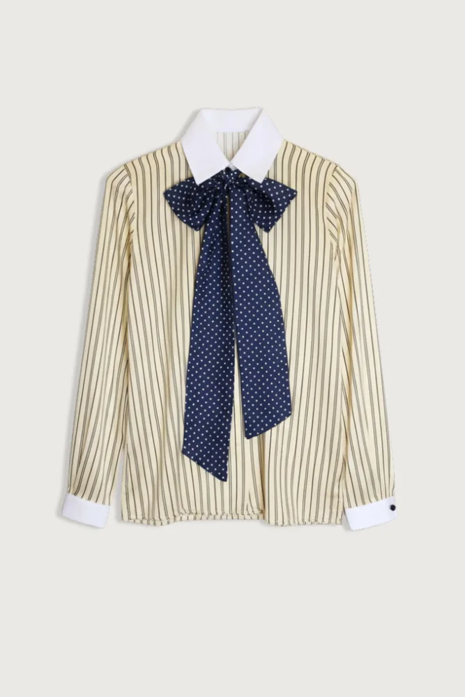 Nokia Stripe Shirt With Polka Dot Tie