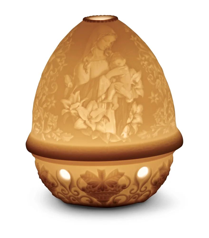 Madonna of the Flowers Lithophane Votive Lamp