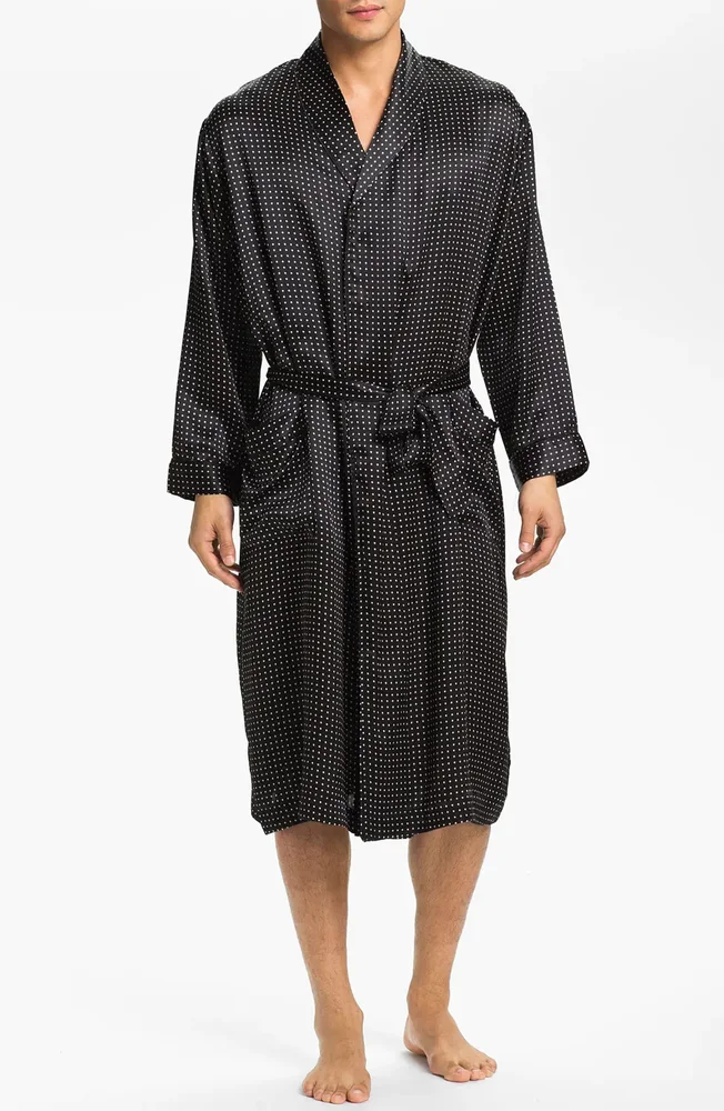 Dot Silk Robe