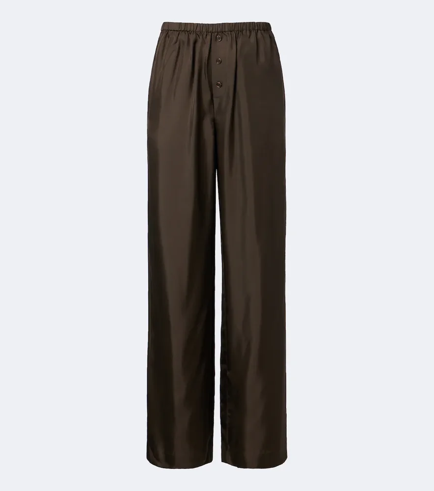 Silk wide-leg pants