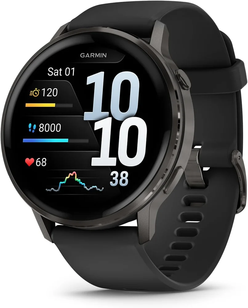 Garmin Venu 4 Advanced Fitness Smartwatch, 45mm, Black Silicone