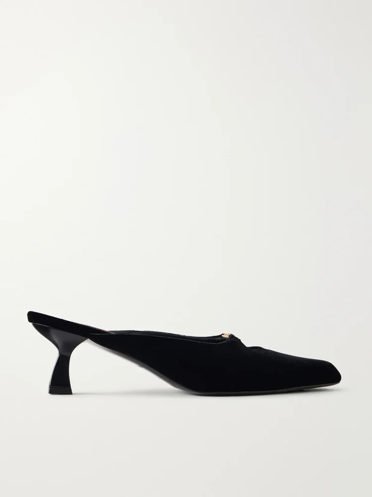 Dona Ruby 50 crystal-embellished velvet mules