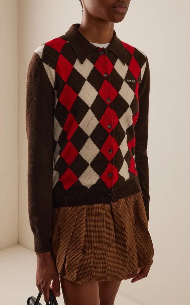 Argyle Cashmere Cardigan