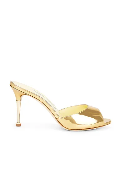 Manolo Blahnik Astucla 90 Sandal in Gold