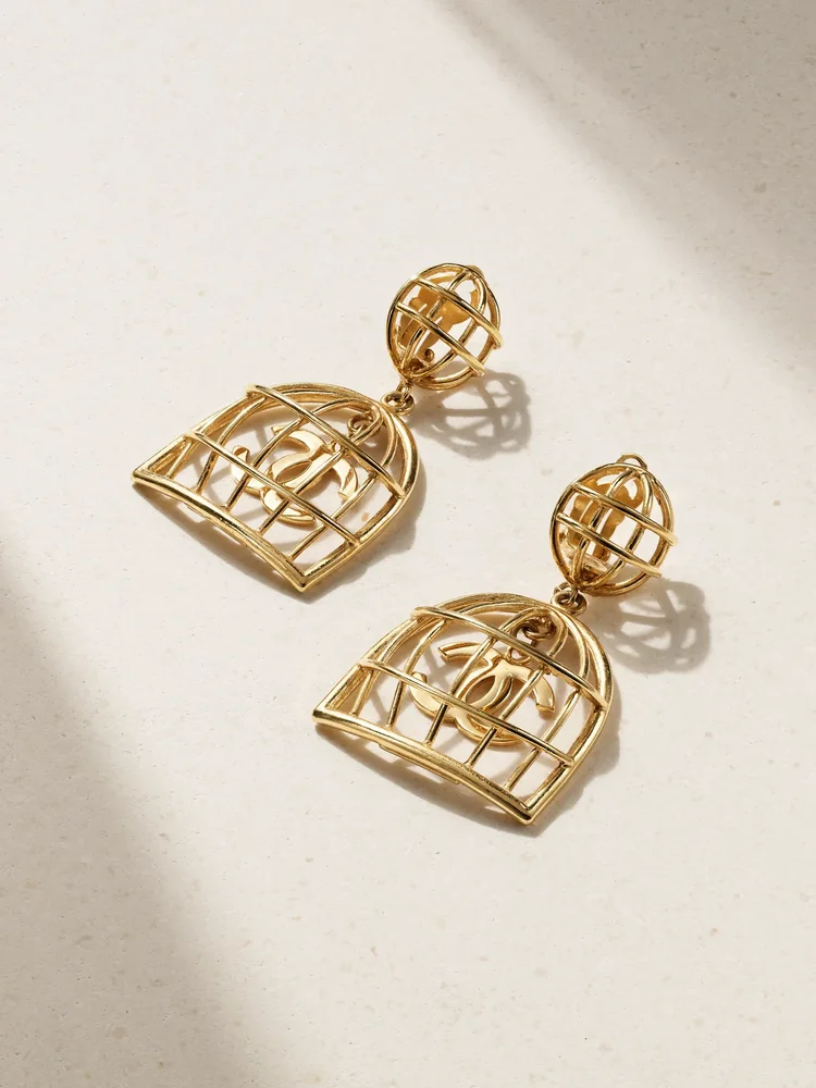 Chanel gold-plated clip earrings