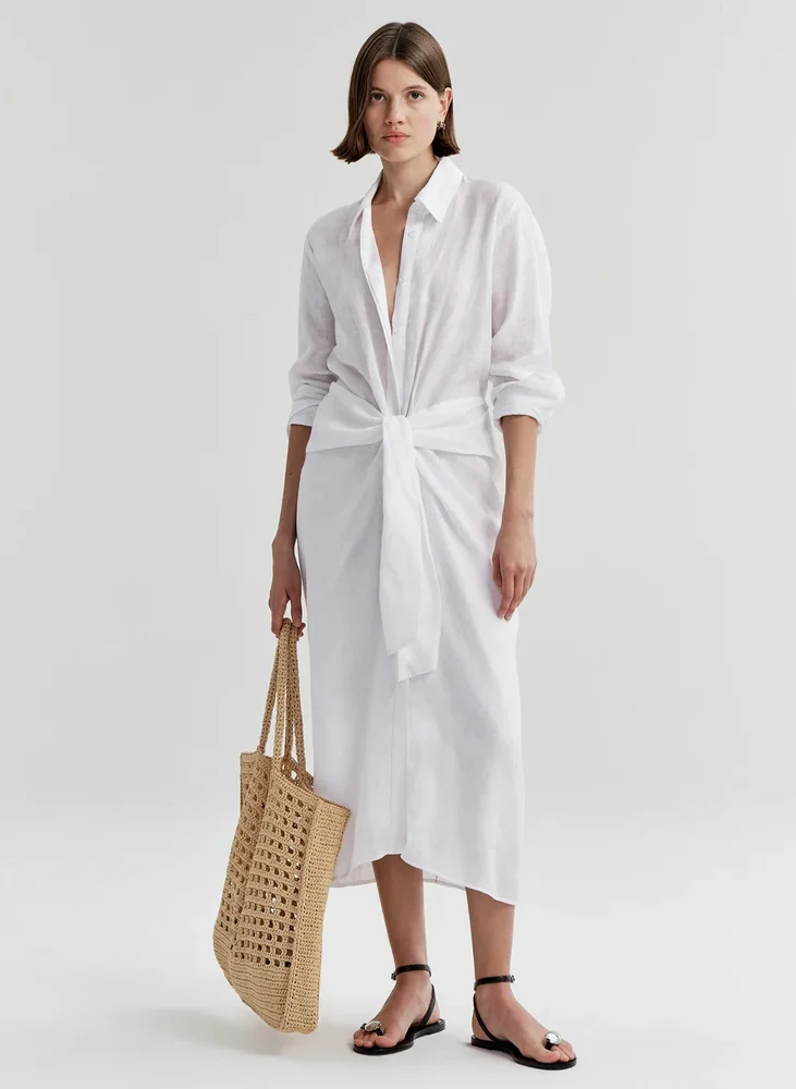 Mila Linen Midi Shirtdress