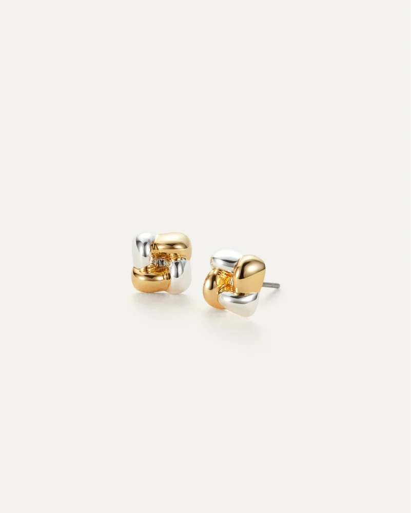 Mini Woven Square Earrings