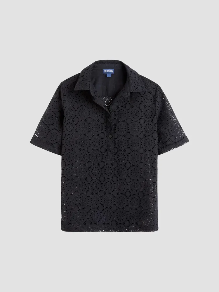 Broderie Anglaise Short-Sleeve Shirt