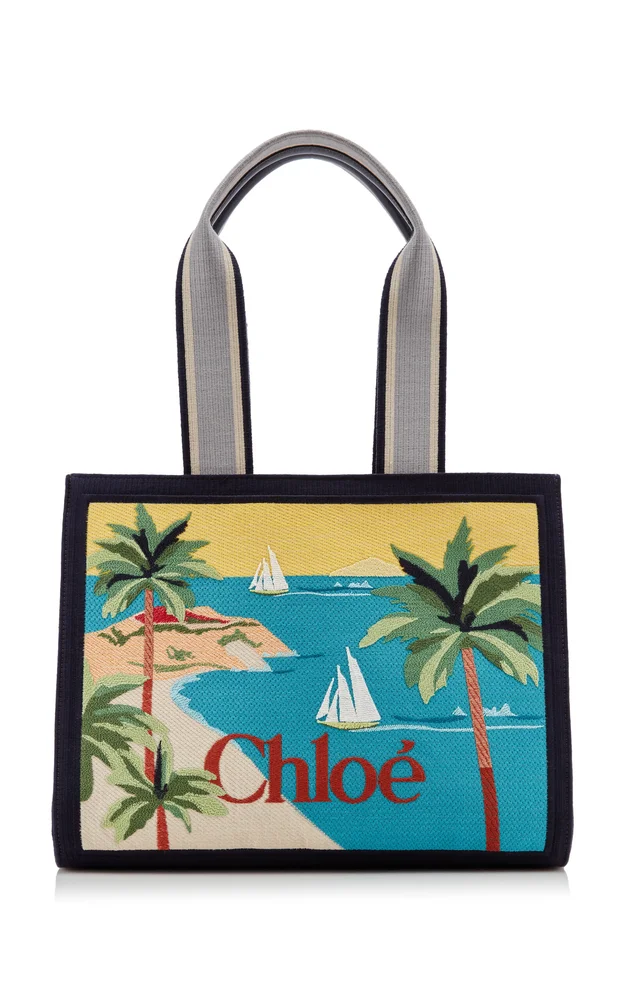 Soleil Embroidered Canvas Tote Bag