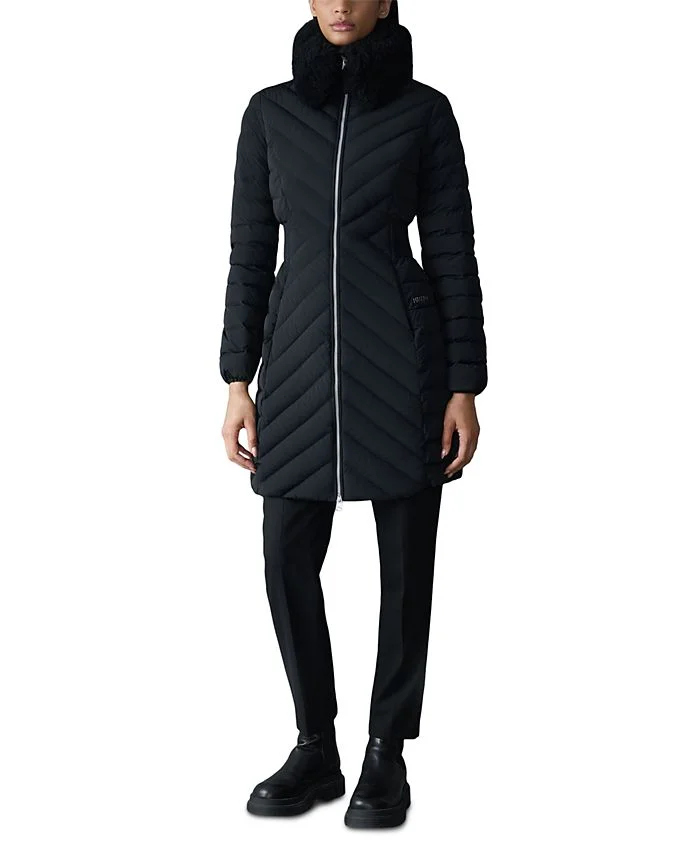 Lyris Shearling Collar Puffer Down Coat