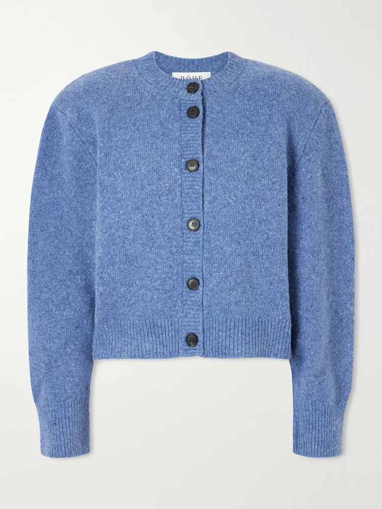 Mélange wool-blend cardigan