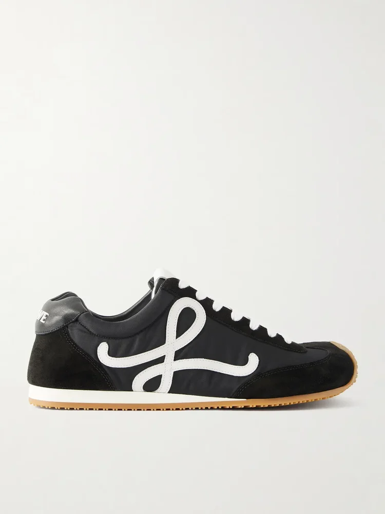 Ballet Runner 2.0 Logo-Appliquéd Shell, Suede and Leather Sneakers