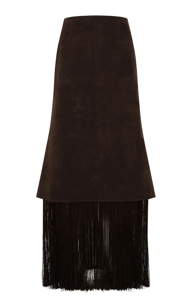 12 Square Fringed Maxi Skirt