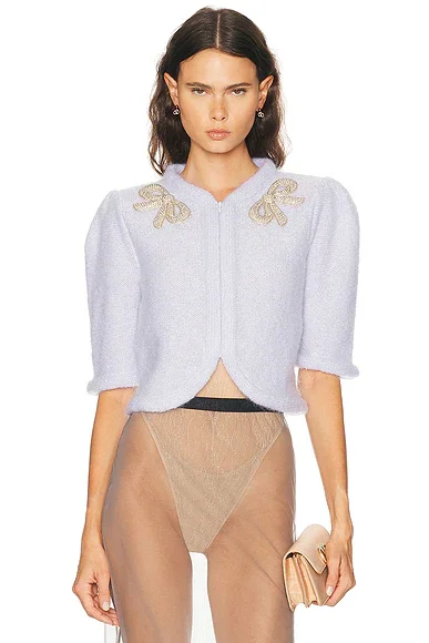 Mohair Embroidered Cardigan