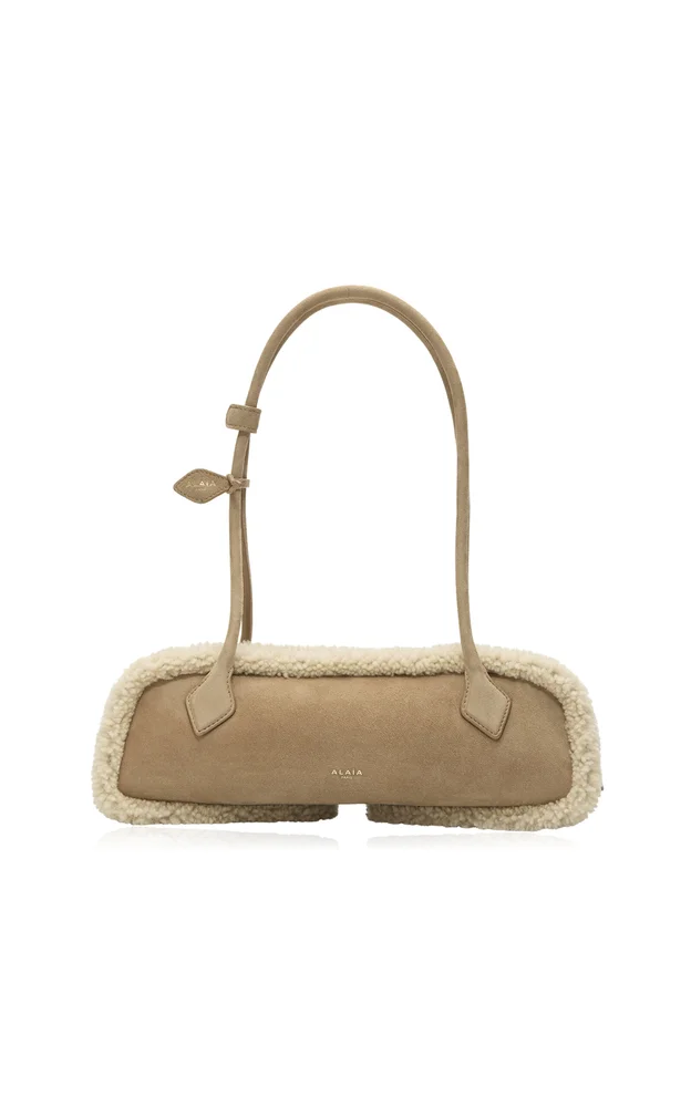Le Teckel Medium Shearling Leather Shoulder Bag