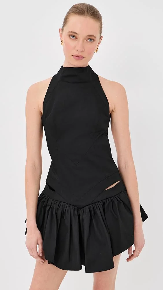 High Neck Backless Mini Dress