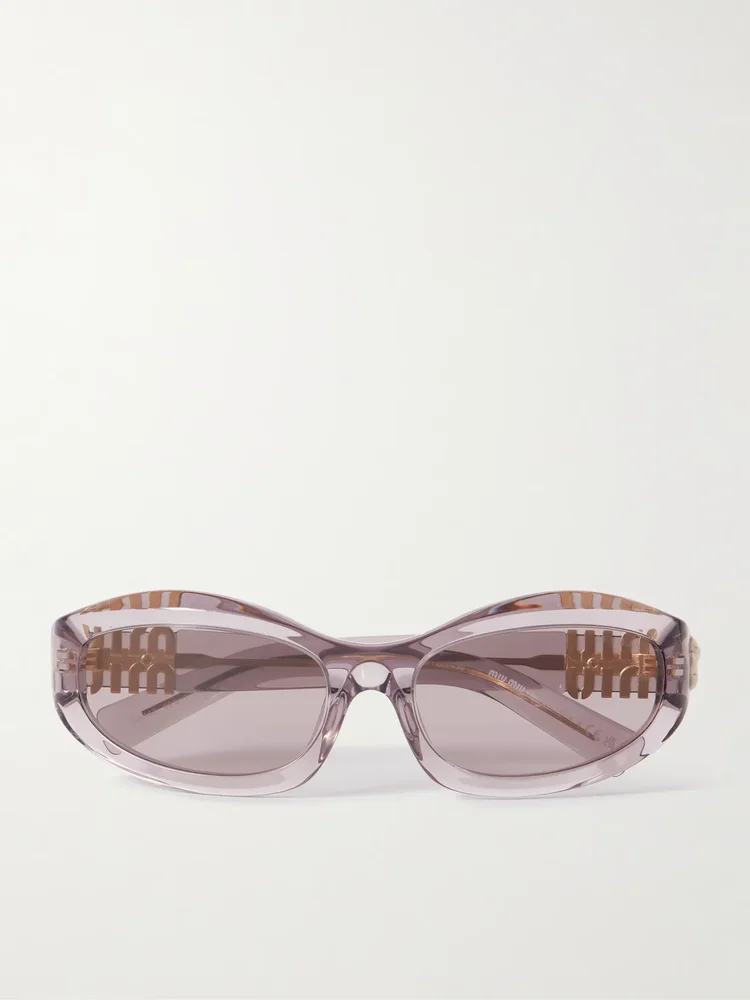 Miu Miu Glimpse D-Frame Acetate Sunglasses in Pink