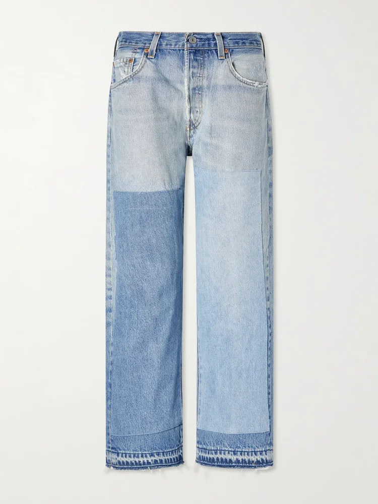 Vintage Patchwork No.2 low-rise straight-leg jeans