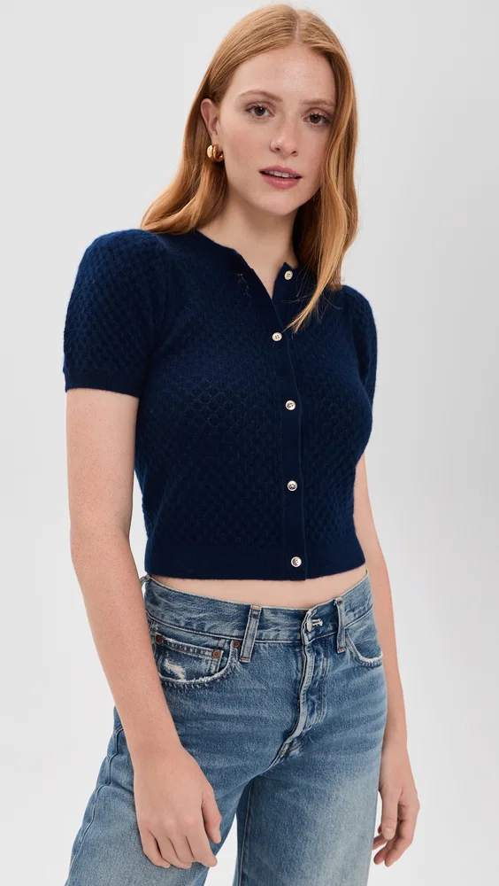 Sabine Puff Sleeve Crop Cardigan