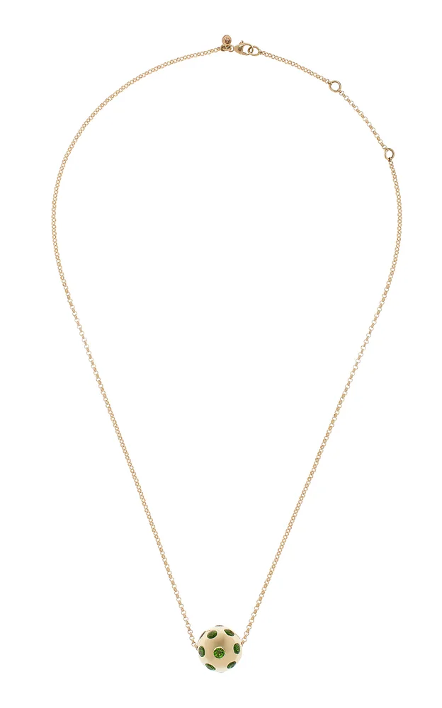 14K Yellow Gold Chrome Diopside Pendant