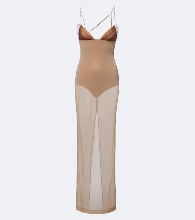 Sheer tulle maxi dress